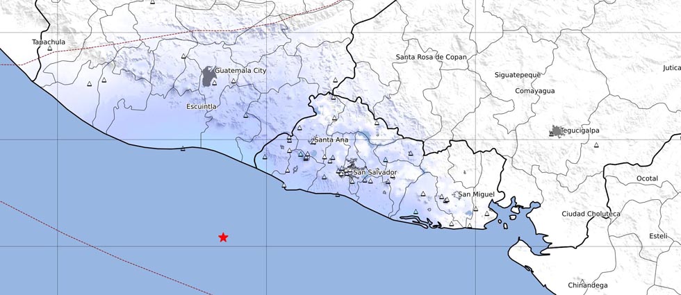 Fuerte sismo de 4.6 grados sacude la mayor parte de El Salvador esta madrugada de jueves