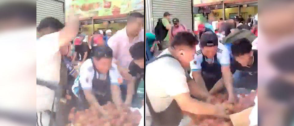 Vendedores se emocionan y tiran todas sus lichas para celebrar el gane de Argentina