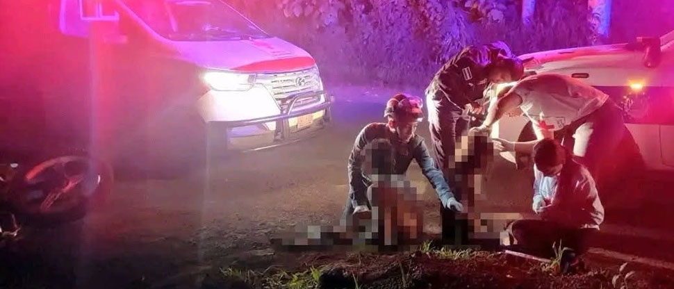 Dos menores resultan lesionados tras accidentarse en la motocicleta en que se conducían en La Libertad