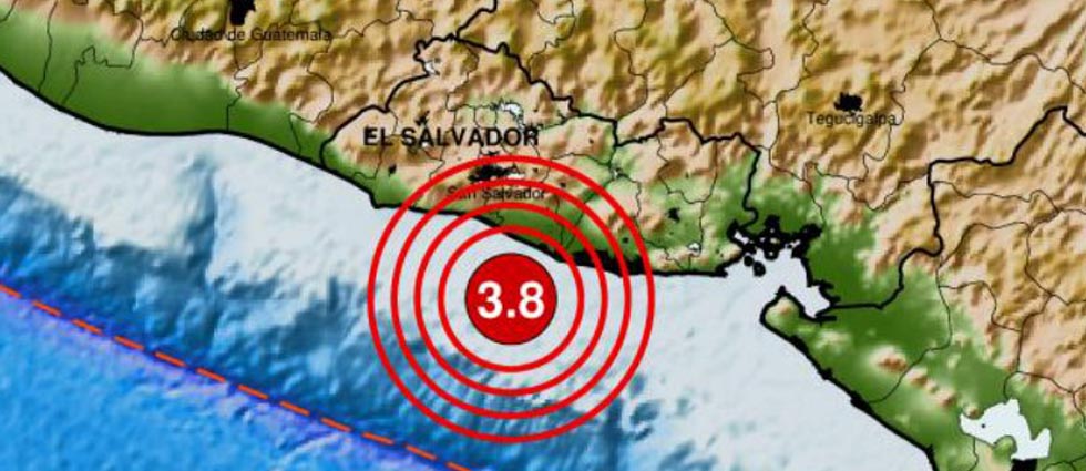 Sismo de 3.8 grados con epicentro en La Paz sacude parte de El Salvador