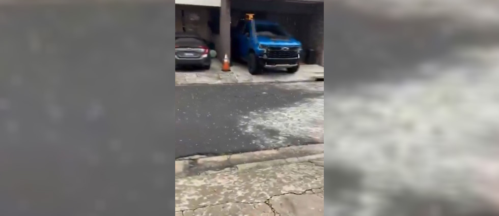 Reportan caída de granizo en San Salvador con las fuertes lluvias de la tarde de lunes