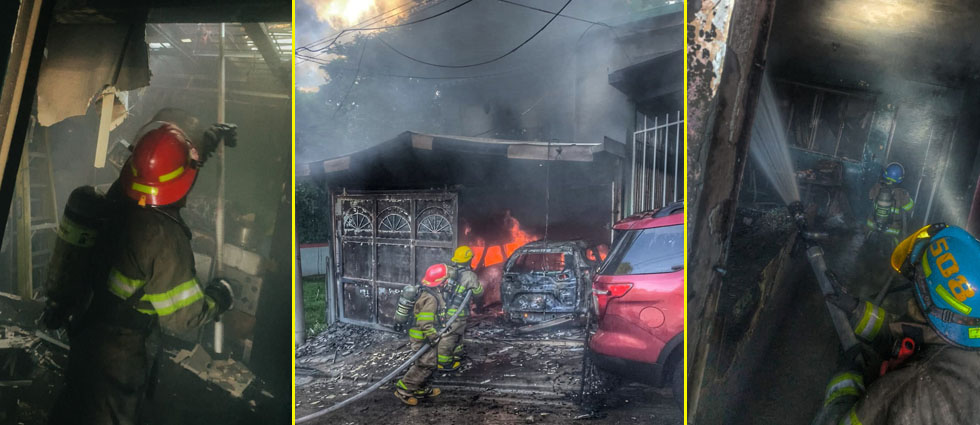 Voraz incendio consume vivienda en la residencial Altos de San Ernesto de San Salvador
