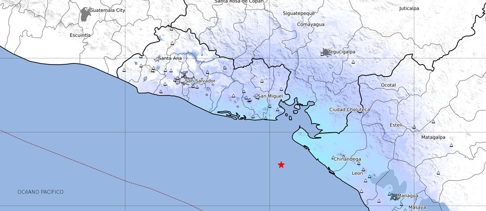 Fuerte sismo de 4.7 grados en la costa de Nicaragua también sacude parte de El Salvador