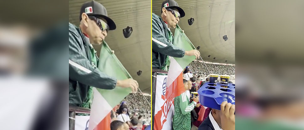 Mexicano se pasó de listo para beber cerveza gratis durante el partido contra Inglaterra