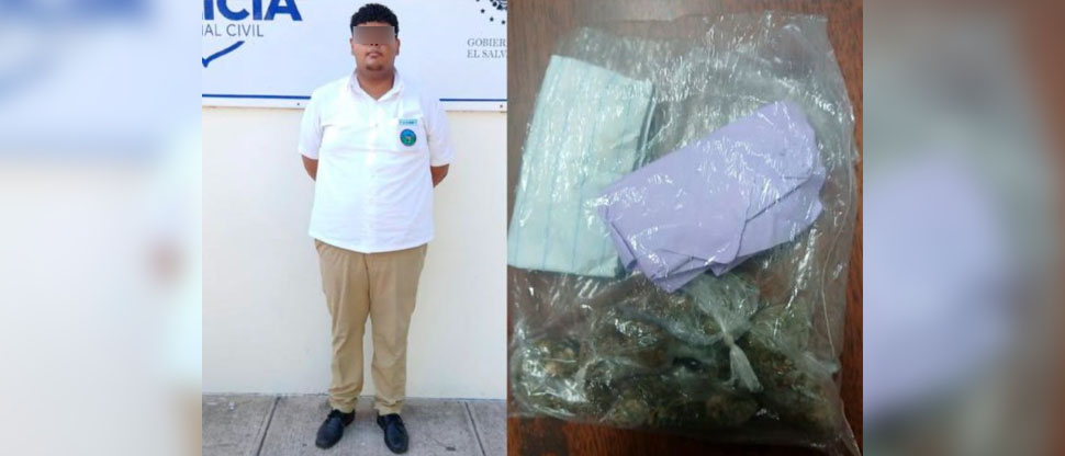 Capturan a estudiante de bachillerato al ser sorprendido con drogas antes de entrar a su institución