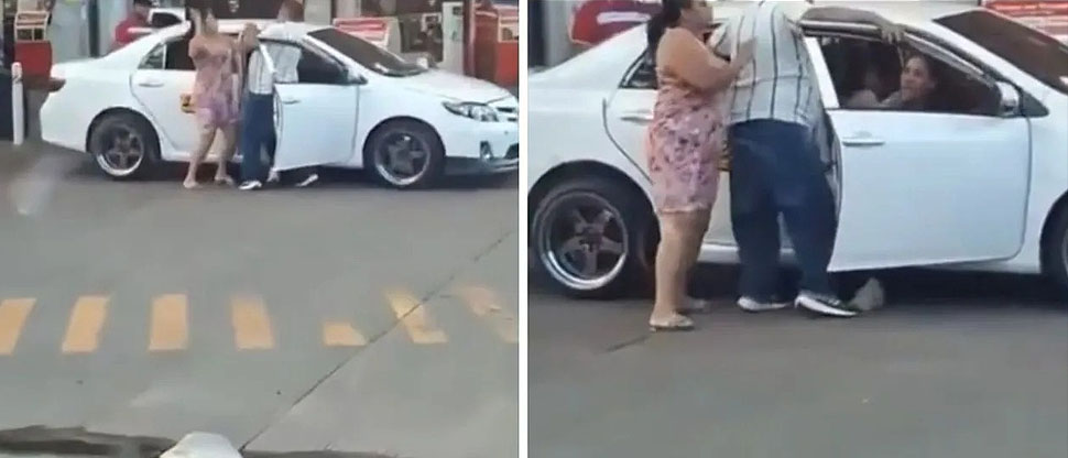Dos mujeres se van a los golpes en plena gasolinera por el amor de un taxista