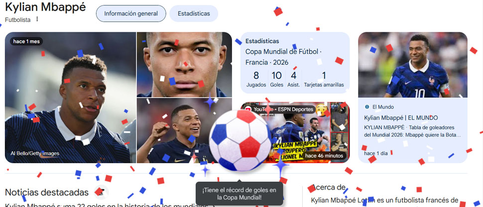 Google se une para festejar al máximo goleador en la historia de los mundiales