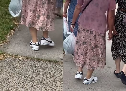 Viralizan imagen de abuelita calzando unos Nike Cortez