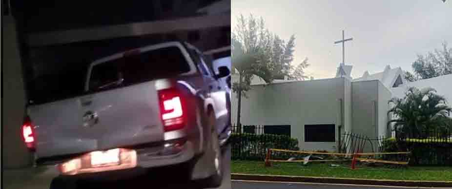 Conductor se fue a accidentar en iglesia de la colonia San Benito y huye