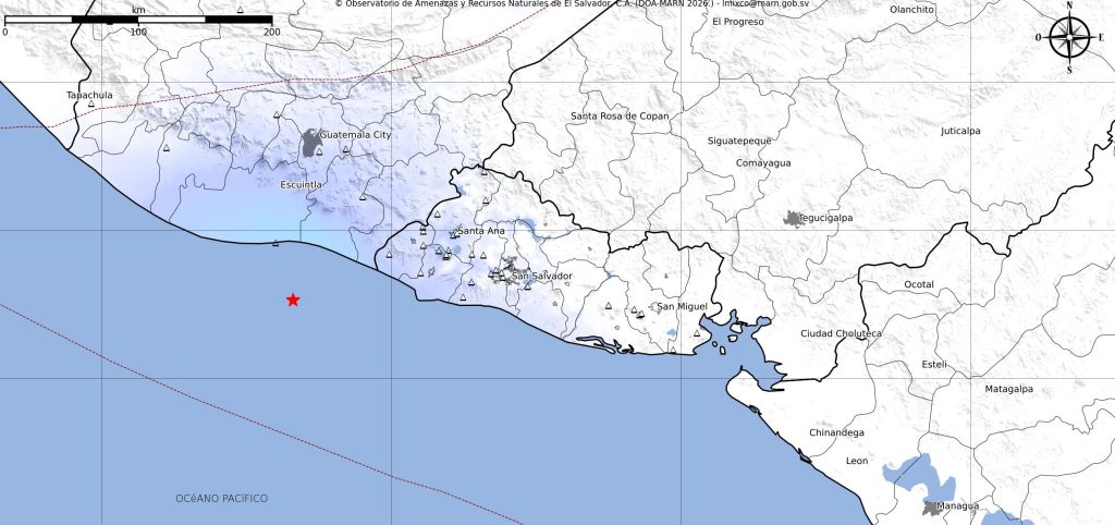 El MARN registra al menos 2 sismos esta madrugada 