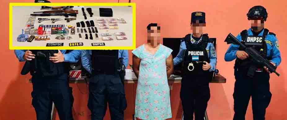 HONDURAS: abuelita no logra justificar una fuerte cantidad de armas que tenía en su hogar