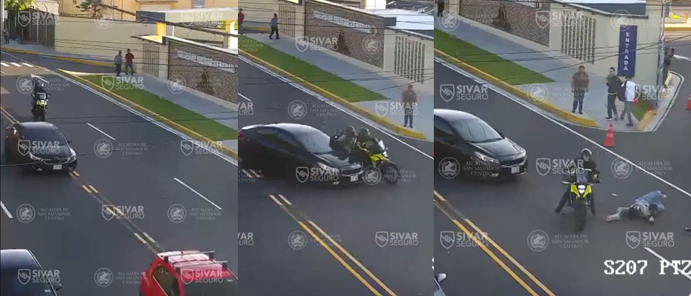 Imprudencia de motociclista y conductor de vehículo termina en accidente en la Avenida Bernal