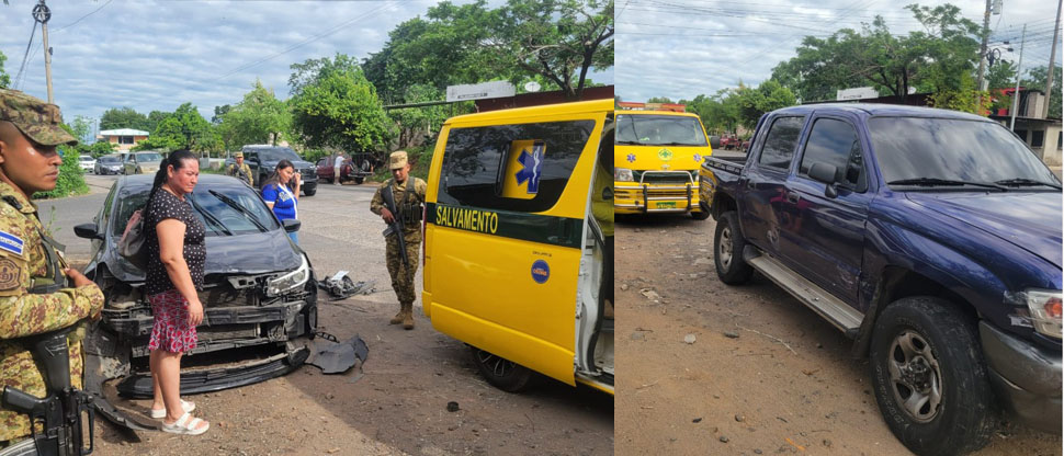 Conductoras de dos vehículos resultan lesionadas tras chocar en San Vicente