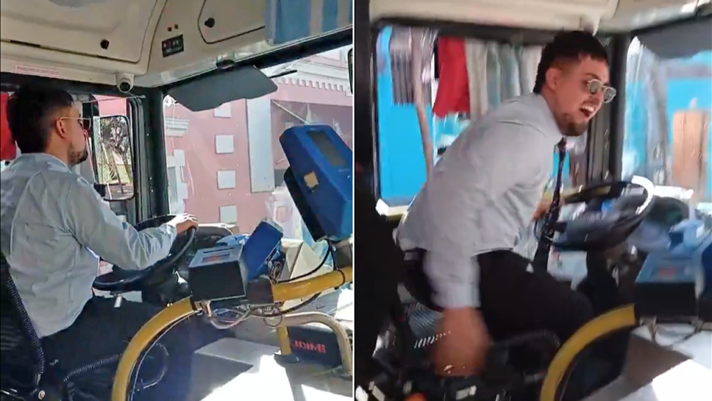 En pleno viaje: chofer de autobús celebra el gol de Argentina a Egipto que significó el pase a Cuartos