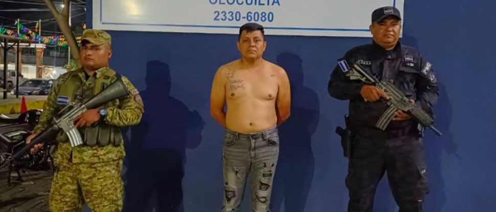 PNC y Fuerza Armada capturan a peligroso pandillero de la MS en Olocuilta