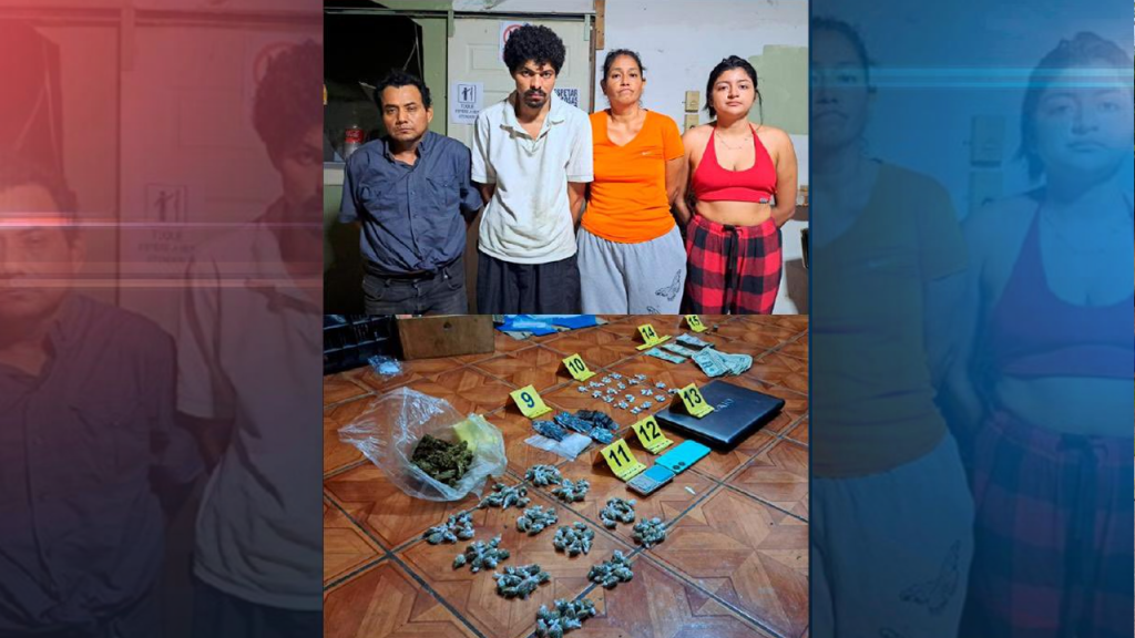 Capturan a cuatro personas que usaban una cantina para distribuir droga en Sacacoyo