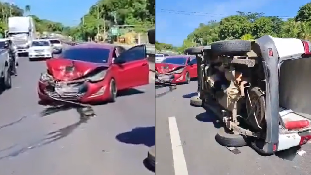 Se registra aparatoso accidente en carretera Panamericana, Quezaltepeque