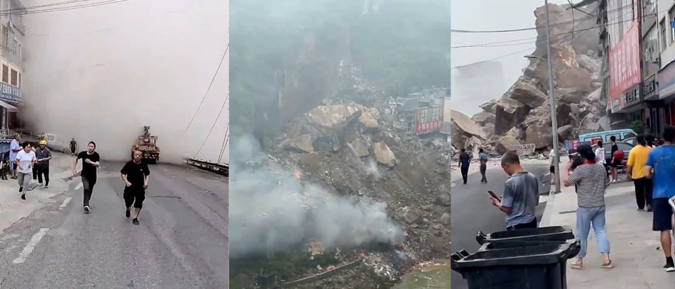 China: deslizamiento de tierra deja desaparecidos y 1.100 evacuados