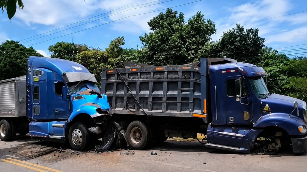 Volqueta pierde una llanta y provoca choque con una rastra en Sonsonate