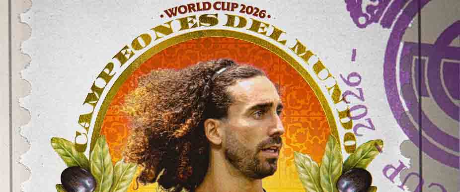 Real Madrid celebra con la imagen de Cucurella que España es campeón del Mundo