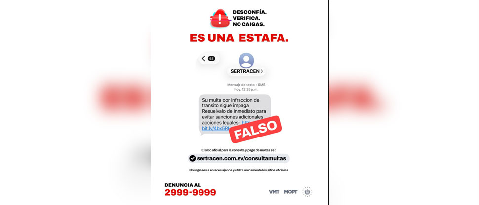 VMT alerta a población a no caer en este tipo de estafa