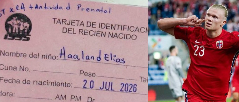 Recién nacido es inscrito con el nombre del futbolista noruego Haaland