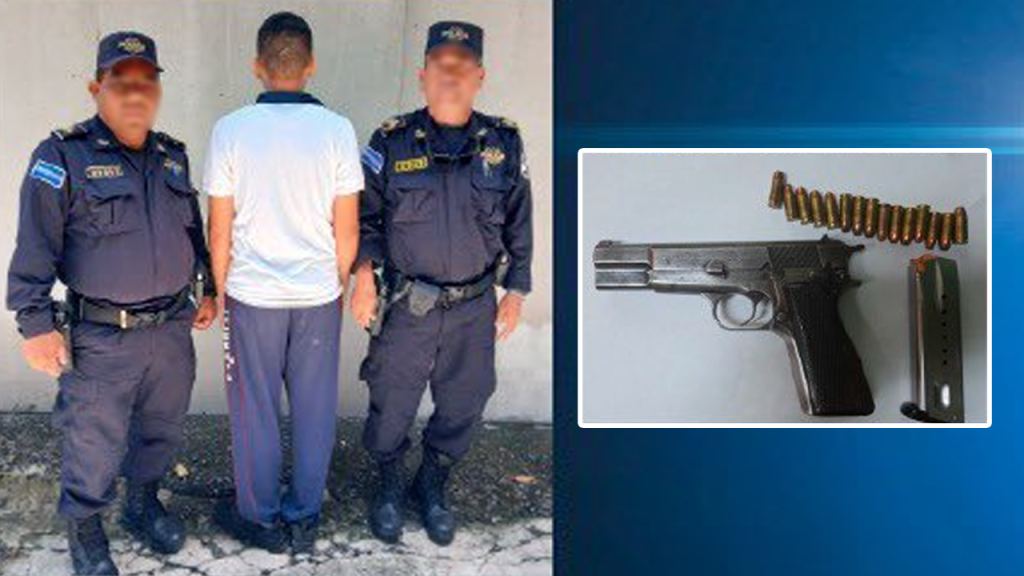 Capturan a estudiante que llegó con una pistola y varios cartuchos a su escuela en San Vicente