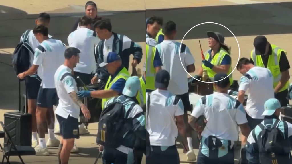 El viral momento cuando Messi y la selección Argentina pasan por un control de rutina