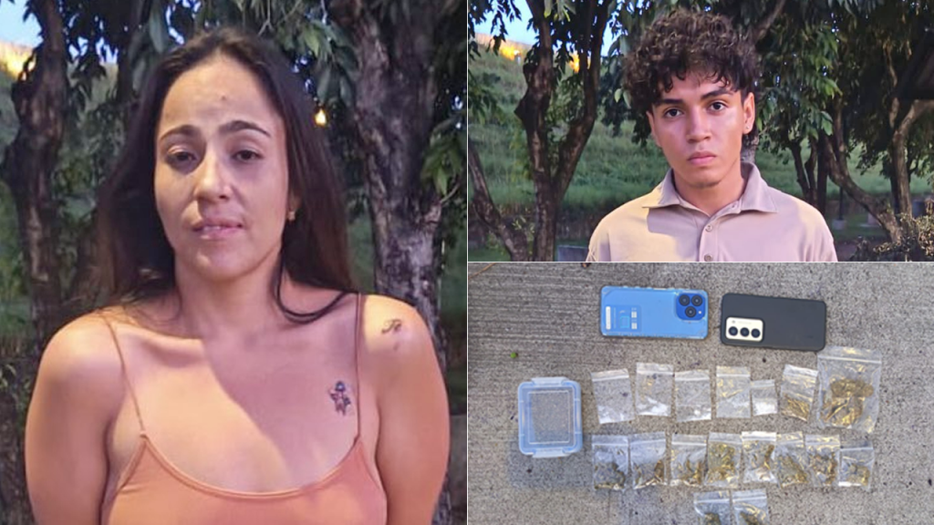 Capturan a pareja en posesión de droga y teléfonos móviles en Opico, La Libertad