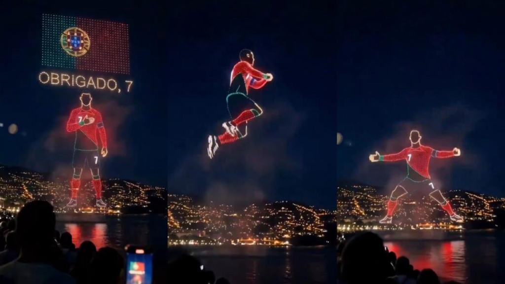 Confirmado: homenaje a Cristiano Ronaldo, con miles de drones, en Portugal es Falso