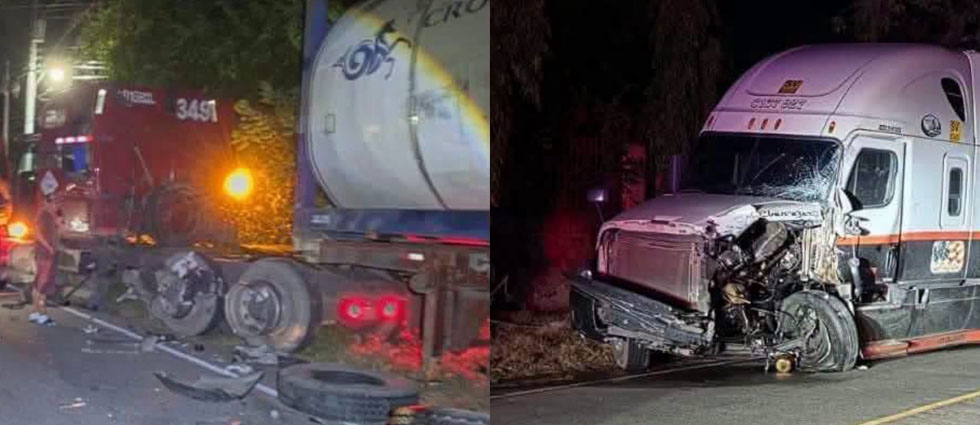 Ilesos de milagro tras choque de rastras en Metapán