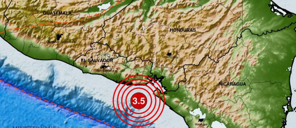 Reportan sismo de 3.5 grados frente a costa de San Miguel