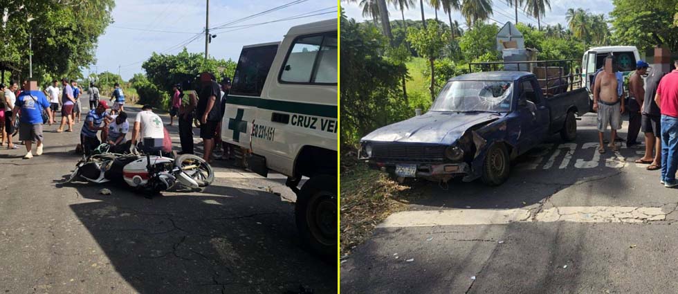 Motociclista acaba en el hospital tras choque en Usulután