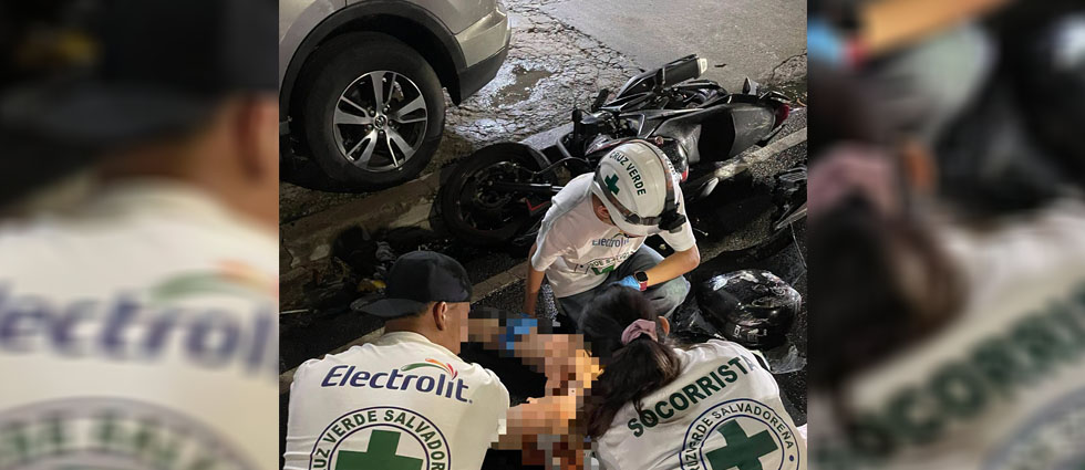 Motociclista sufre varias lesiones tras siniestro vial en Soyapango