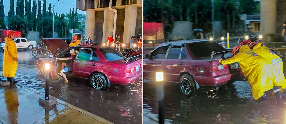 Protección Civil auxilia a automovilista tras desperfectos mecánicos en plena lluvia en Santa Ana
