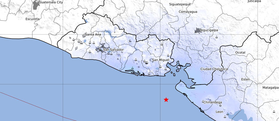 Sismo frente a costa de La Unión sacude gran parte de El Salvador esta madrugada de martes