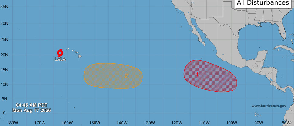 Autoridades mantienen vigilancia por dos sistemas de baja presión y tormenta tropical en el Pacífico
