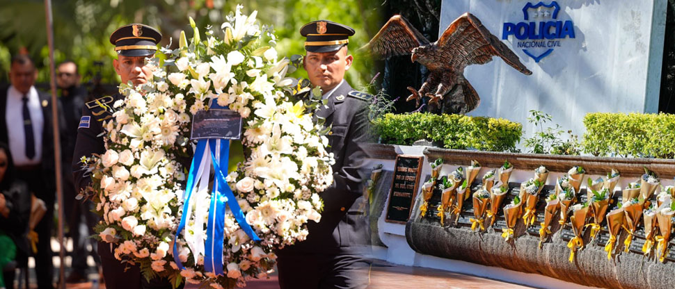 Rinden homenaje a policías caídos en el marco del 34.º aniversario de la PNC