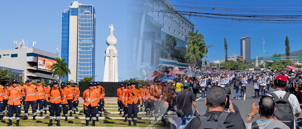Refuerzan seguridad para miles de salvadoreños que disfrutan el desfile del Correo en fiestas agostinas