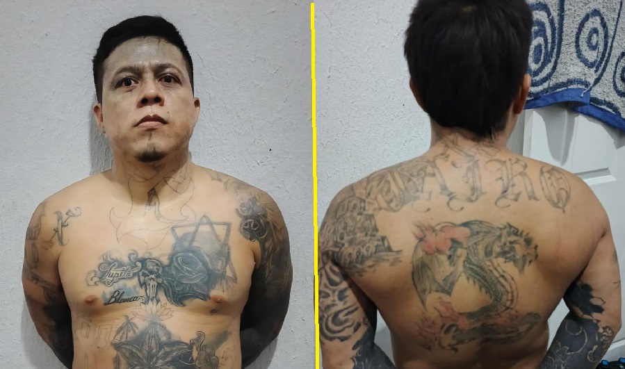 Cae alias El Chuchito, homeboy y gatillero del Barrio 18 R que intentó cubrir sus tatuajes