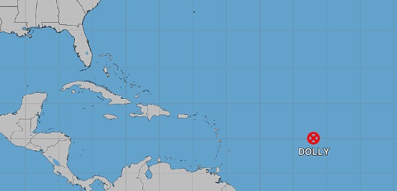 Tormenta Dolly pierde fuerza y se degrada a onda tropical