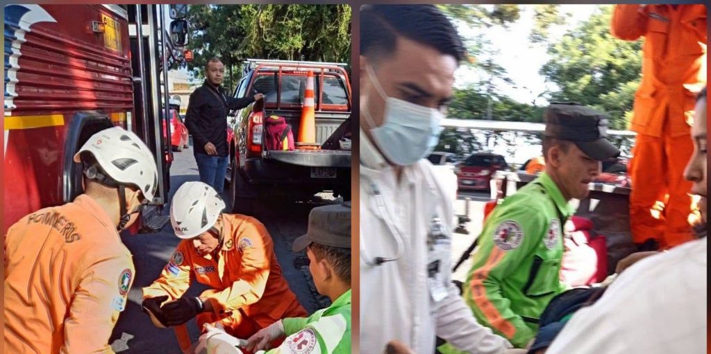 Auxilian a hombre que resulta lesionado tras caer de un bus en Cojutepeque
