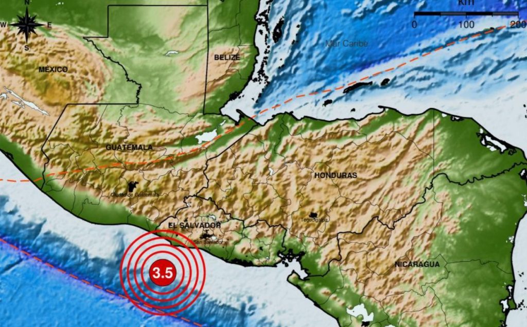 Reportan un sismo originado en la costa salvadoreña esta mañana
