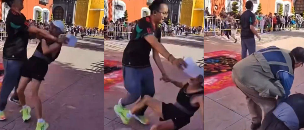 México: adulto mayor es “tacleado” antes de cruzar la meta en carrera y genera indignación
