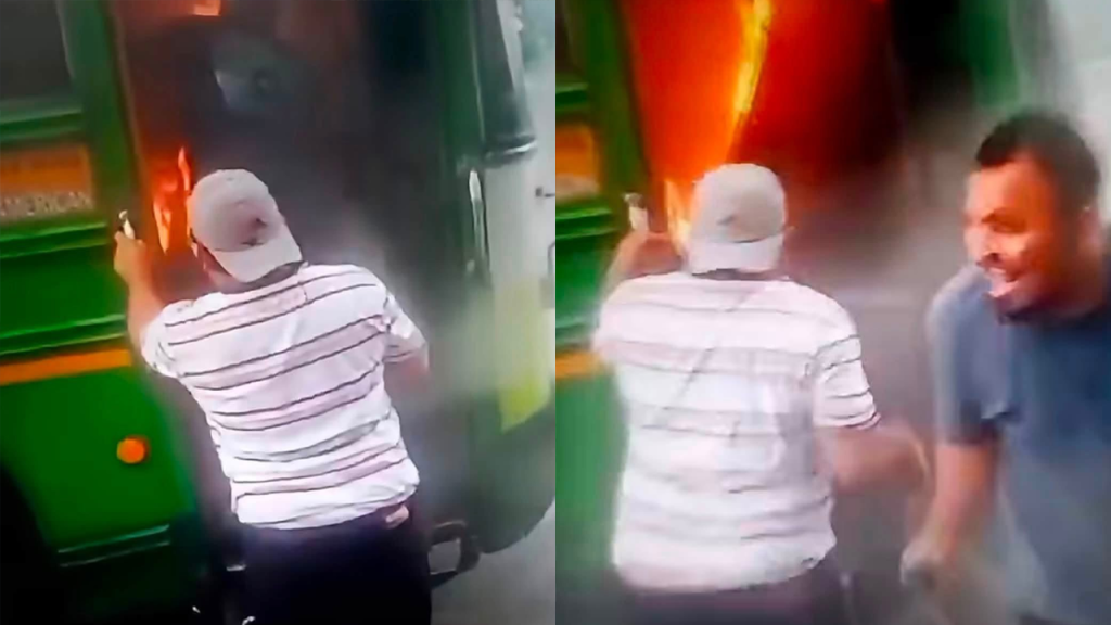 Bus con pasajeros a bordo se incendia en Apopa