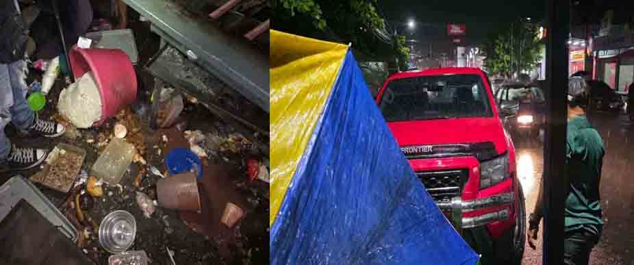 Conductor se accidenta en puesto de comida en Sonsonate