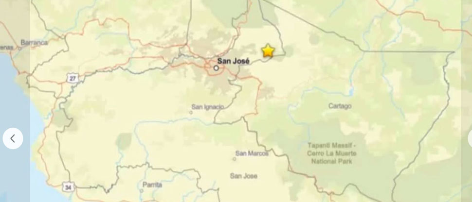 Costa Rica reporta 60 réplicas después del doble terremoto de esta mañana