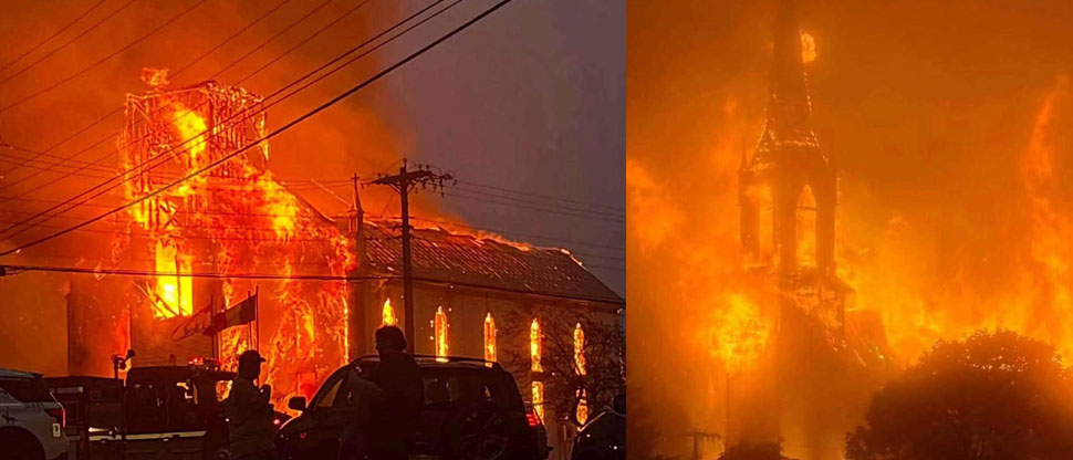 Hombre de 68 años incendia histórica iglesia católica en Canadá