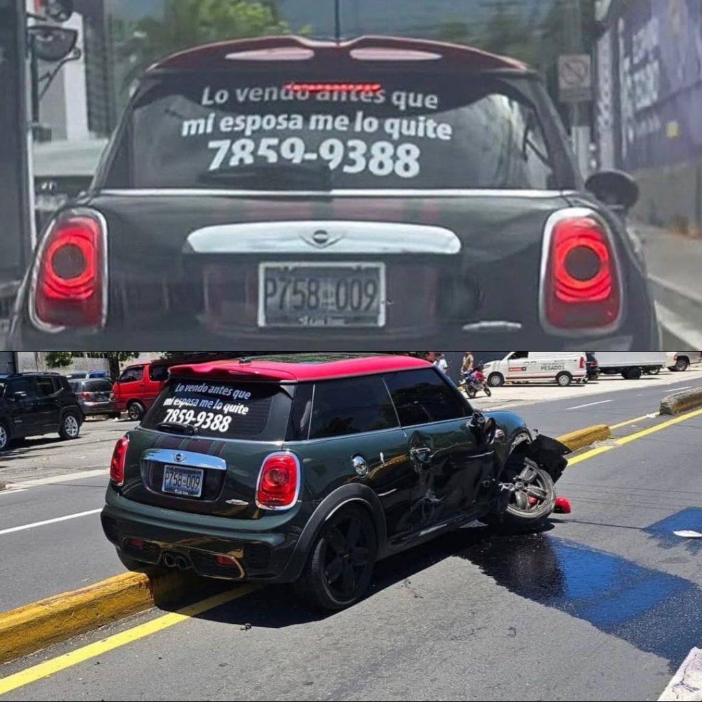 No lo vendió a tiempo: chocan Mini Cooper que se viralizó en redes sociales por curioso anuncio de venta