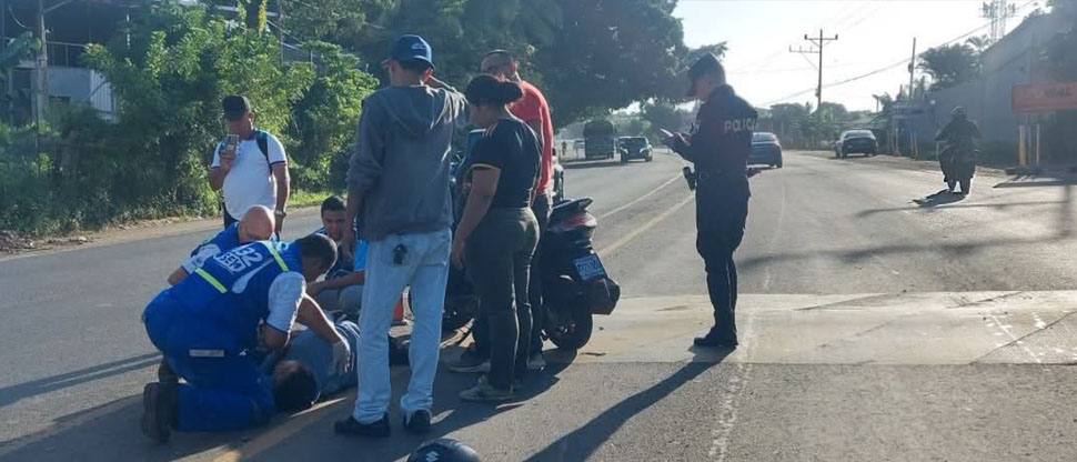 Motociclista sufre graves lesiones tras accidentarse en carretera hacia Chalchuapa
